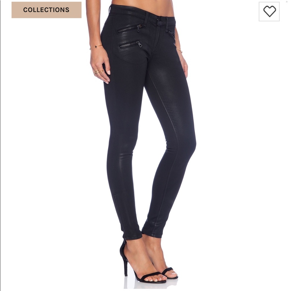 Rag & Bone Coated Black Skinny Jean Size 25